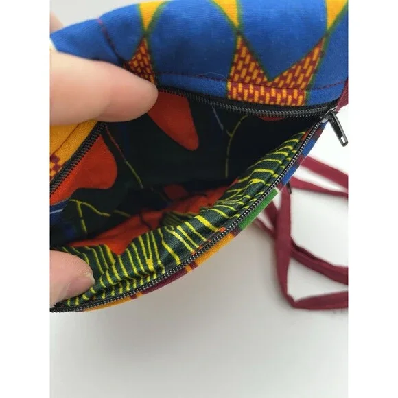 African Colorful Boho Small Over The Shoulder Bag Satchel Used - Picture 3 of 4